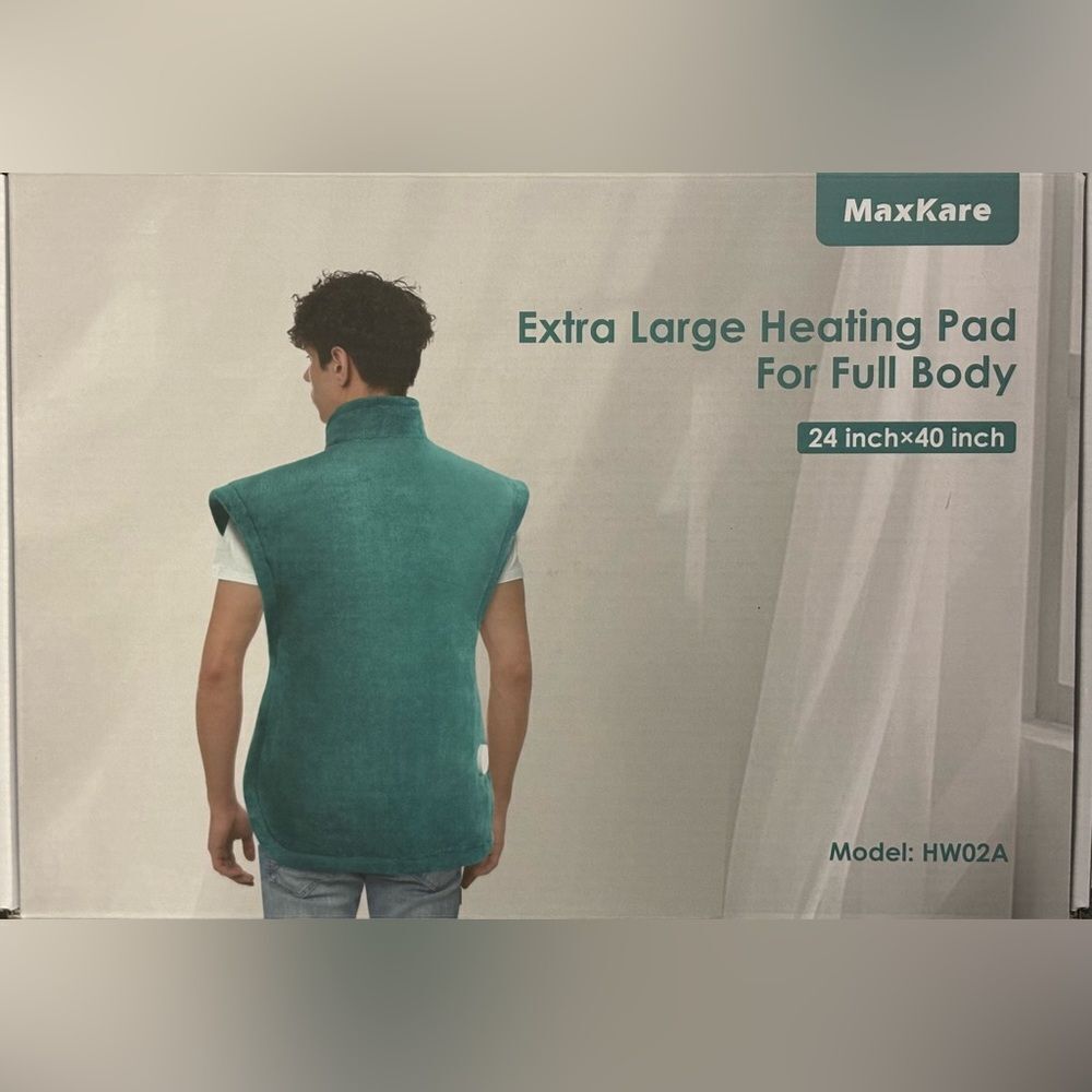 MaxKare Extra Large Heating Pad, 4 Heat Settings, Auto Shut-off, 24"x 40"- NIB